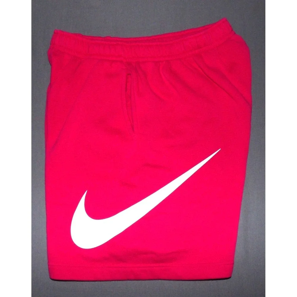 Nike Fleece Lined Pink Draw String Swoosh Sweat Shorts Men's Large
